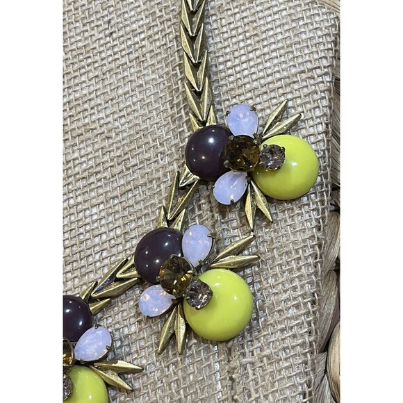J Crew Authentic Honey Bee Crystal Stone Multicolor Necklace Yellow 🐝 - Picture 2 of 9